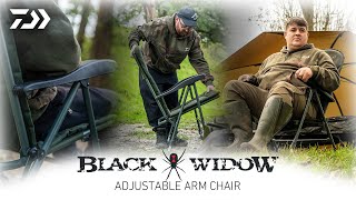 Daiwa BLACK WIDOW Adjustable Arm Chair  Adam Dawes  Daiwa Carp [upl. by Ollehcram199]