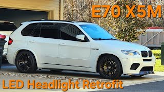 E70 X5M  OEM LED Headlight Retrofit [upl. by Robinett]