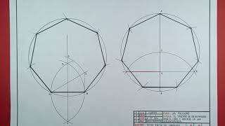 EL TRAZADO DE HEPTÁGONO DADO EL LADO E INSCRITO EN UNA CIRCUNFERENCIA [upl. by Omora40]