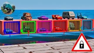 Flatbed Trailer Truck Potholes Transport Car Portal Trap Rescue  Cars vs Speed Bumps  BeamNGdrive [upl. by Bourn]