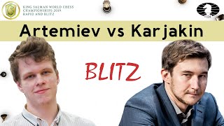 Vladislav Artemiev vs Sergey Karjakin  World Blitz Championship 2019 [upl. by Letta]