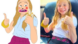 Nastya and Friends Teach School Bus Rules Drawing Meme  Like Nastya Drawing Meme [upl. by Pentha]