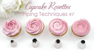 Rosette Cupcake Swirl  Cupcake Piping Techniques Tutorial [upl. by Nylaehs754]