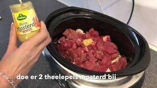 Boeuf Stroganoff uit de slowcooker  Crockpot [upl. by Gudren529]