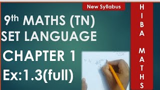 9th maths chapter 1 exercise 13 full answers set language tn samacheer Hiba maths [upl. by Lapotin]