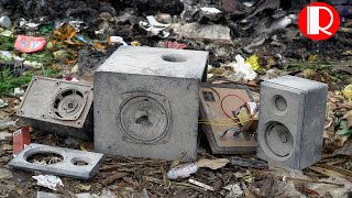 Restoration old speakers computer abandoned outside the landfill  remodeling the speaker box [upl. by Eiresed845]