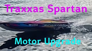 Traxxas Spartan Motor Upgrade part 1 4s [upl. by Annayt]