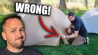 Mistakes EVERY Backpacker Makes Setting Up Their Tent [upl. by Arramas287]