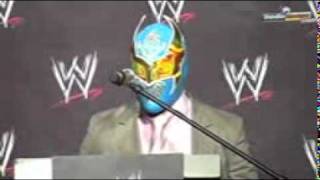 WWE presenta a Sin Cara antes conocido en CMLL como Mistico 24  02 11 [upl. by Nitsraek]