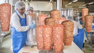 Inside The Factory Of Doner Kebab  Doner Kebab Making Factory [upl. by Llyrrad]