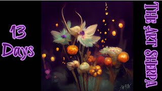 Mystical Autumn Floral 😈🧙‍♀️🕷 13 Days of Halloween Acrylic painting Tutorial Step by Step [upl. by Nilek]