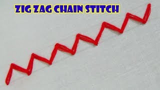 Hand Stitching Work l ZIG ZAG CHAIN STITCH l YouTube [upl. by Stevens]