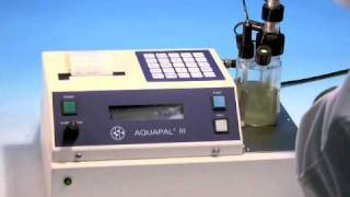 Karl Fischer Titrator Aquapal III water standard oil test video [upl. by Ahsilahs]