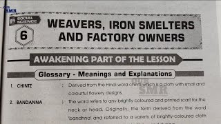 8th class social history weavers iron smelters and factory owners question answers guide workbook [upl. by Airdna]