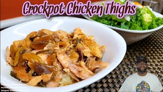 Crockpot Chicken Thighs  Slow Cooker Meal  Keto  Low Carb  Cooking With Thatown2 [upl. by Elspeth]