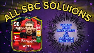 FLORIAN WIRTZ 98 RATED ALL 15 MADFUT SOLUTIONS  MADFUT BEST XI SBC SOLUTION  MADFUT 24 [upl. by Lourdes]