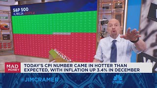 CPI number makes it unlikely Fed will cut rates in March says Jim Cramer [upl. by Kerri201]