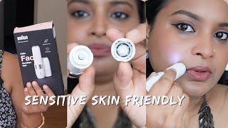 Remove Facial Hair at Home Without Pain 😀 Braun Mini Hair Remover  Sensitive Skin Friendly [upl. by Jeanine]