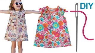 Kleid nähen für Anfänger – DIY Kinderkleid mit Flügelärmelchen „Denise“ [upl. by Stent]