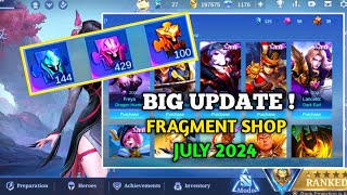 July Fragment Shop Update  Next Fragment Shop Update July 2024  Mobile Legends ✓ [upl. by Lillywhite]