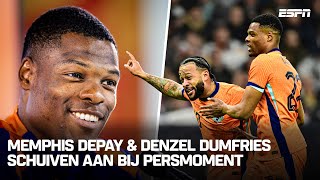 Memphis DEPAY en Denzel DUMFRIES 🎙️  PERSMOMENT ORANJE 🟠 [upl. by Anaihk]