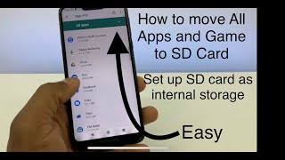 How to Move Apps and to SD Card Android  how to put Sd Card as internal storage [upl. by Krissy]