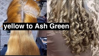 How to get Ash Blonde Hair from Yellow Golden Orange or Brassy [upl. by Enilesor37]