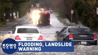 Heavy rains raise flooding threat near Seattle [upl. by Aikem]