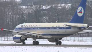 Deicing amp Take Off Airbus A319 at Airport BernBelp [upl. by Efar]