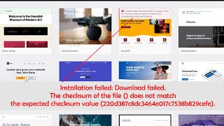 Installation failed Download failed The checksum of the file  does not match the expected [upl. by Sanez]