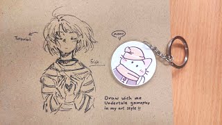 Draw With Me Frisk Undertale gameplay  mini tutorial  pen sketch for beginners [upl. by Zerdna877]