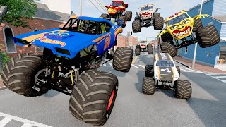 Big and Small Monster Truck Mud Battle LIVE  BeamNG Drive  Griffs Garage [upl. by Kosse]