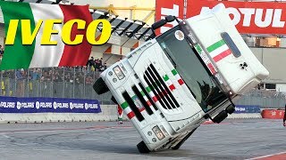 Truck Stunt Show  CRAZY Iveco Stralis driving on 2 wheels  Motor Show Bologna 2017 [upl. by Llenod]