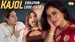 Why is She So Special in BOLLYWOOD  Latinos React to Kajol Evolution 1992  2019 [upl. by Bull]