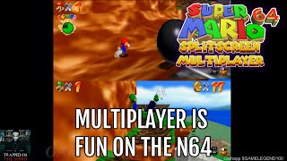 Super Mario 64 Splitscreen Multiplayer n64 gameplay [upl. by Jenilee318]