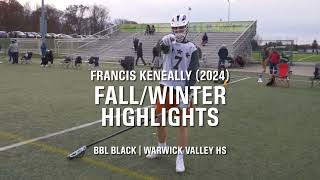 Francis Keneally Yale ‘28 Fall  Winter 2021 Lacrosse Highlights [upl. by Ynetruoc]