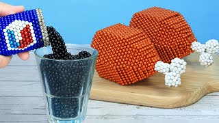 DIY  FAST FOOD Chicken from Magnetic Balls  Magnet Cooking Stop Motion vs ASMR [upl. by Hanala]