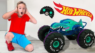 Vlad và Chris học cách chia sẻ đồ chơi chơi với xe tải quái vật Hot Wheels RC [upl. by Coffeng89]