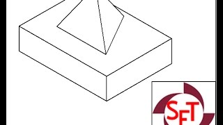 Isometric projection  Combination of tetrahedron and slab [upl. by Pero]