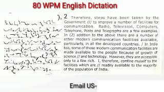 80 WPM English Dictation  80 Speed English Dictation  English Shorthand 80 wpm  stenographysikho [upl. by Batish]