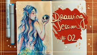 Drawing session 02  Copic markers [upl. by Valentina]