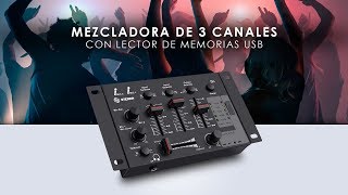 MEZCLADORA DE 3 CANALES CON LECTOR DE MEMORIAS USB  MIX135 [upl. by Nyrtak]