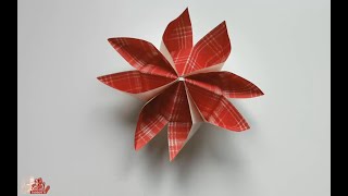 Tutorial Tassotti come creare un fiore di poinsettia origami [upl. by Milburt]