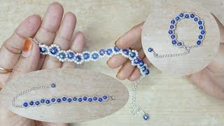 Beautiful Easy And Beautiful Bracelet Design  How To Make Beads Bracelet For Girl At Home [upl. by Storz]