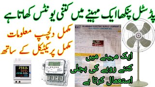 Electricity units monthly consumption of different home appliances  pedestal fan kwh calculation [upl. by Haem]