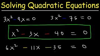 How To Solve Quadratic Equations By Factoring  Algebra Introduction [upl. by Sad]