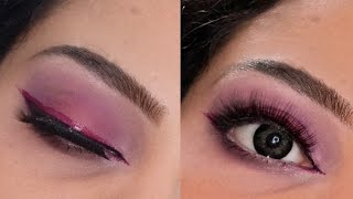 5 Min Pink And Purple Eye Makeup Tutorial [upl. by Laro974]