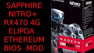 Elpida RX470 4G Sapphire Nitro Bios Rom Mod Flash Ethereum Mining [upl. by Odicalp]