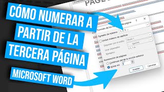 Word Cómo numerar a partir de la tercera página [upl. by Melisse]