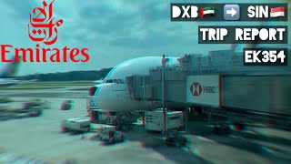 TRIP REPORT  EMIRATES  A380800  ECONOMY  Dubai 🇦🇪 DXB to Singapore 🇸🇬 SIN [upl. by Nilpik85]